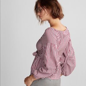 Express Striped Puffy Sleeve Top